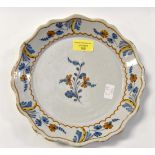 A 'La Rochelle' French Faience plate circa 18th Century 23 cm diameter