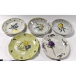 Five French Faience plates.