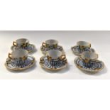 A 1930's HB Quimper modern movement tea set comprising of;