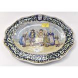 19th Century Porquier Beau oval platter.