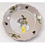 An unmarked Maulcrie Fiance plate, having floral decoration.