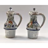 An 18th Century Rouen Faience oil and vineger set,