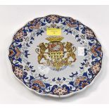 A 19th Century Porquier Beau crested plate St Malo 23.