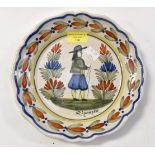 An early 20th Century HR Quimper plate