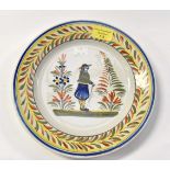 A 1950's Henriot Quimper plate, Henriot Quimper France, 78, circa 20th Century, size 24.