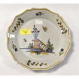 A late 18th early 19th Century French Faience plate, circa 18th / 19th Century, size 23.