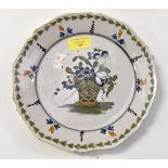 A French Faience 18th Century plate 23 cm diameter