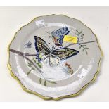 19th Century botanical plate with butterflies.