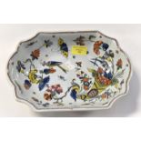 An 18th Century French Rouen dish decorated with insects and birds, circa 18th Century,