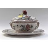 A 19th Century Pouplard Beatrix (Malicorne) tureen with underplate