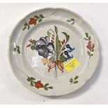 An 18th Century Lille Faience plate 23 cm diameter