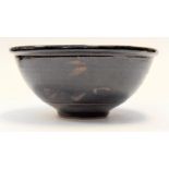 Derek Emms (1929 - 2004). Tenmoku stoneware bowl. Width 26cm x Height 12cm Leach pottery 1954 -