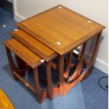 G Plan teak coffee table, together with G Plan nest of three teak tables
