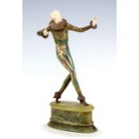 Bronze and ivory harlequin dancer attributed to Joseph Lorenzl c.1930s,