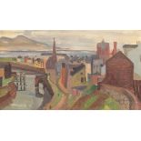 Margaret Marks (British, 1899-1990), 'Merryport Harbour', oil on board, titled on label verso, 36 by