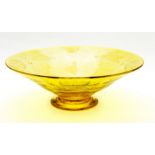 Webbs Large Amber Footed Bowl