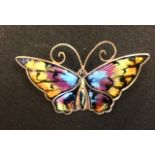 David Andersen - a Norwegian silver and enamel butterfly brooch, approx 5.5cm wide, gross weight