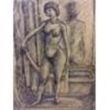 Arthur Kitching (British, 1912-1981), standing female nude