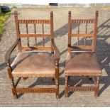 Rupert Griffiths Arts & Crafts Oak Chairs - Set 6 c.1910