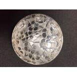 Lalique for D'Orsay, an Art Deco powder bowl - moulded flowers to frosted glass, signed "R.