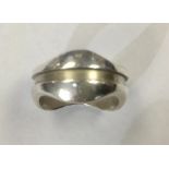 Georg Jensen - by Regitze Overgaard - sterling silver ring, wave form with line detail, approx. 10mm