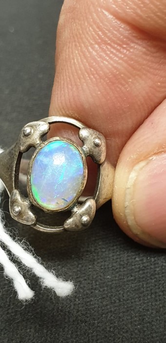 Murrle Bennett & Co - An Arts and Crafts silver and opal ring, size M, stamped M.B.C, 2.5gms - Image 3 of 4