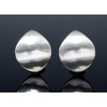 Georg Jensen - Nanna Ditzel for Georg Jensen, a pair of Danish modernist silver earring clips,