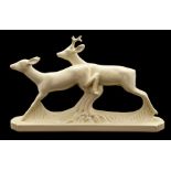 French art deco craquele deer