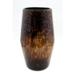 Strathern swollen waisted vase c.1970, brown with gold adventurine.