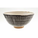 Charles Barker (British, 20th Century), a studio pottery footed bowl, incised monogram to base,