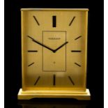 Jaeger Le Coultre, mid 20th Century gold plated mantle clock