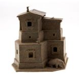 Dave Edmunds (British, 20th Century), 'Bird House & Hippo', pottery, height 17cm (s.d) (One bird