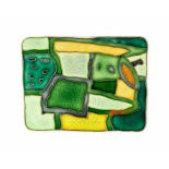 David Andersen - a Norwegian silver and enamel four seasons brooch, Winter, green and yellow