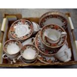 Part Tuscan China tea service with floral border.