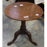 A Victorian wine table, the circular top, turned support,