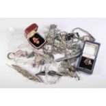 Vintage costume jewellery to include 20-30's bead necklaces and hair slide,