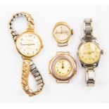 Everrite bracelet watch, gold plated, chrome plated braclet watch, Timex watch,