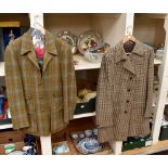 A man's pure wool tweed jacket, in lovatt green, with a mustard check,