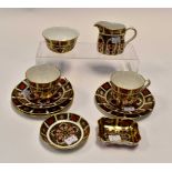Collection of Imari Crown Derby including cups and saucers (11)