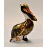 Royal Crown Derby pelican paperweight, Imari pattern,
