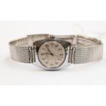 A gents vintage Oris steel watch, champagne dial, numbers,