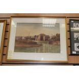 British School, 20th Century, landscapes with warehouses and boat yard, watercolours,