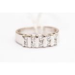 A cubic zirconia and 9ct white gold dress ring,