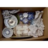 A quantity of Royal Crown Derby seconds; a Delft china clog; a collection of decorations;