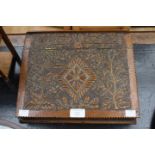 An Arts and Crafts oak desk box, probably late 19th Century,