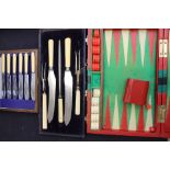 A set of six Victorian style chrome plated fish knives and forks,