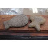 Two Stoneage skin scrapper shaped stones (2)