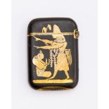 Egyptian detail metal vesta case,