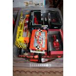Collection of diecast Ferrari models including Corgi, Burago,