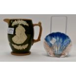 Copeland Spode Victoria diamond Jubilee jug and Shelley shell pin dish